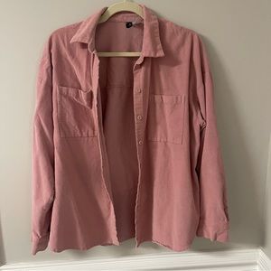 Oversized pink Corduroy overshirt/ shacket